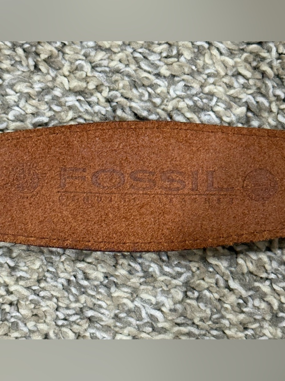 Fossil Brown Leather Belt with Silver-Tone Conchos - Picture 6 of 7